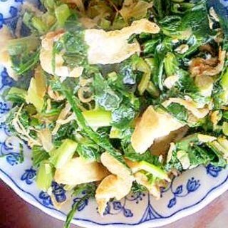 じゃこと油揚げの青菜炒め